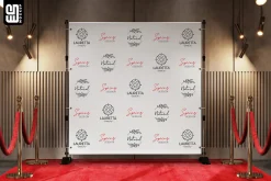 Banner with Red Carpet Mockup