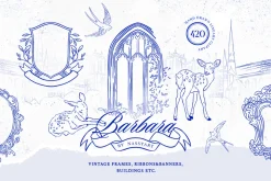 +420 Barbara Vintage Line Art Set