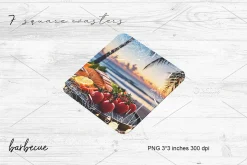 Barbecue Square Coasters