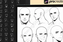 255 Base Procreate male head stamps