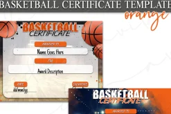 Basketball Sports Certificate Orange