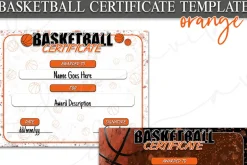 Basketball Sports Certificate Orange