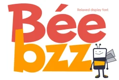 Beebzz. Child kid fun font. Display.
