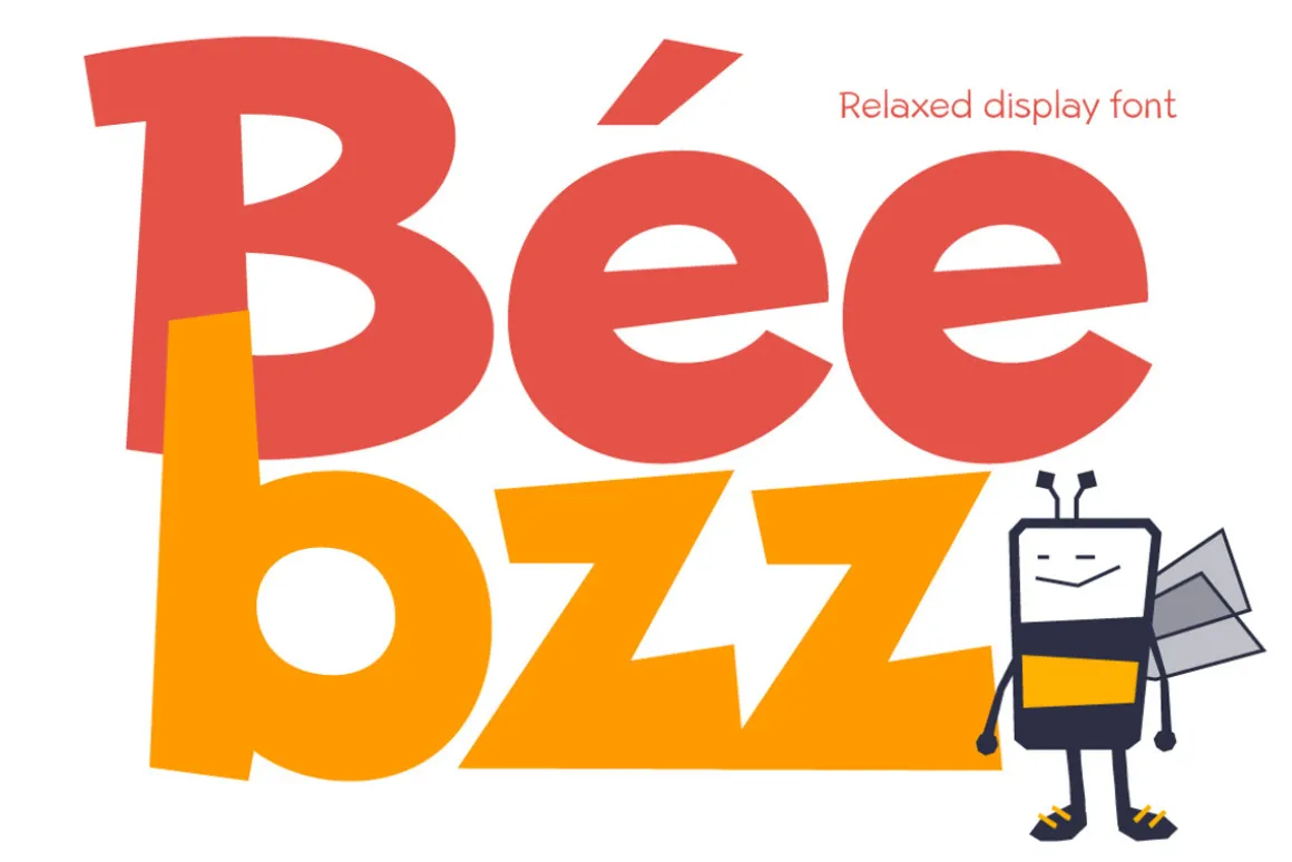 Beebzz. Child kid fun font. Display.