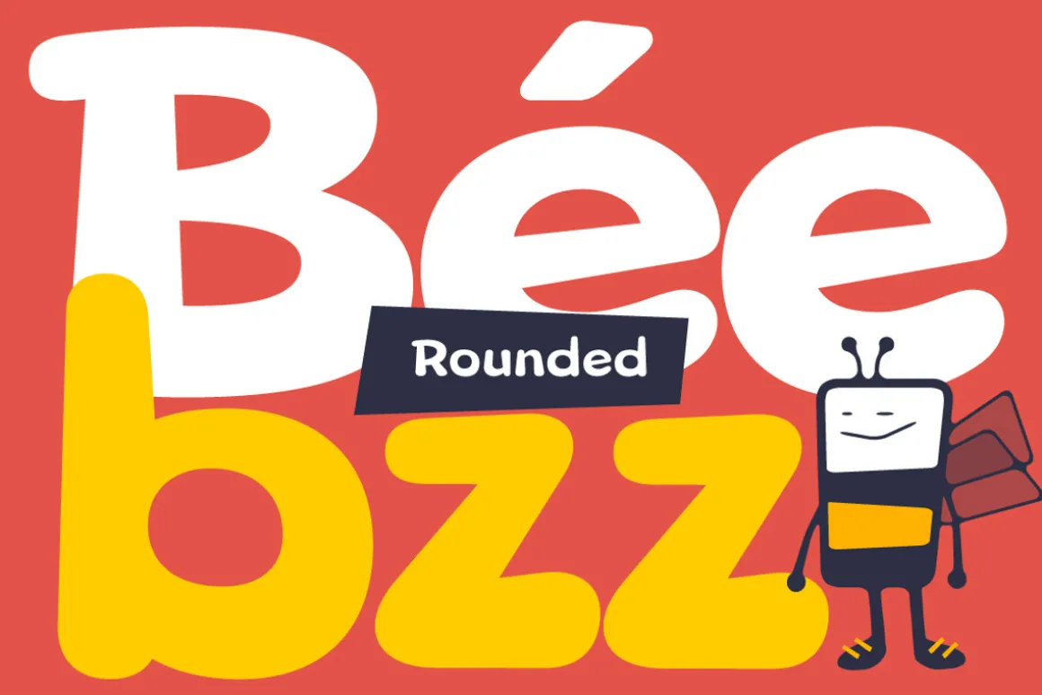 Beebzz. Child kid fun font. Display.
