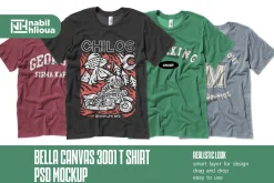 bella canvas 3001 t shirt mockup PSD