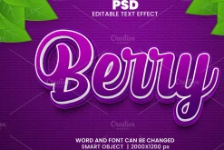 Berry Purple 3d Psd Text Effect