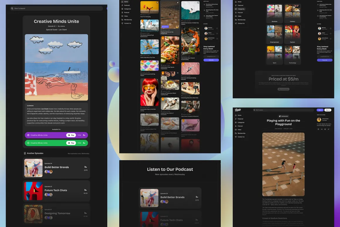 Berta - Masonry Blog Framer Template