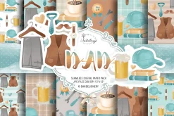 Best Dad digital paper pack