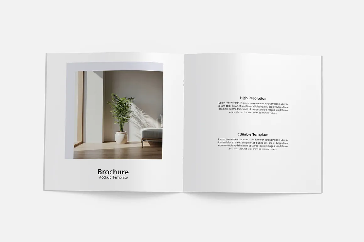 Bifold Square Brochure Mockup