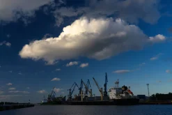 Big clowd. Port. Riga