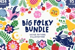 Big Folky Bundle 4 in 1 Vector Set