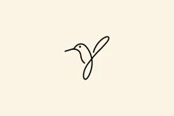 Bird Colibri Simple Line Logo Vector
