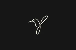 Bird Colibri Simple Line Logo Vector