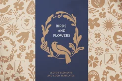 Birds and flowers - vector elements