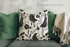 Birds & Blooms Vector Linocut Set
