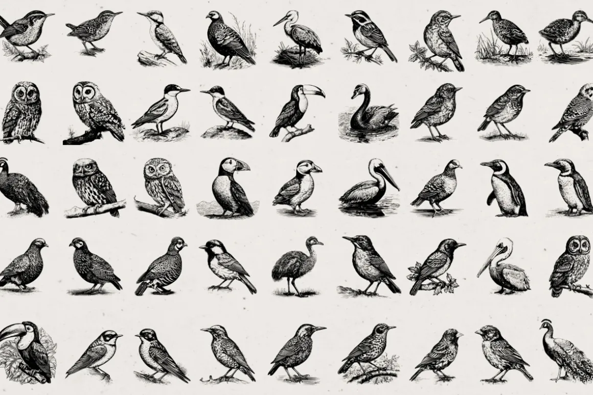 260 Birds Illustrations