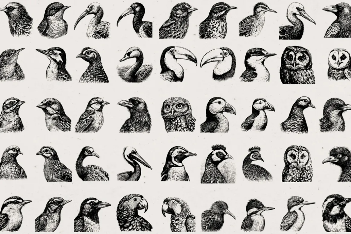 260 Birds Illustrations