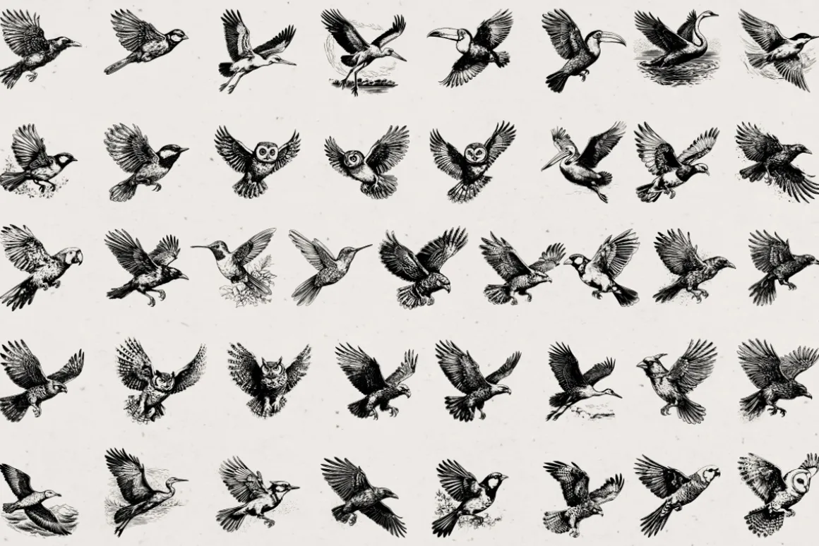 260 Birds Illustrations