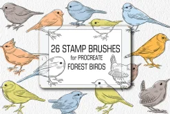 Birds Stamp brushes for Procreate