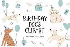 Birthday Dogs Clipart