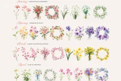Birth Month Flower Clipart Creator