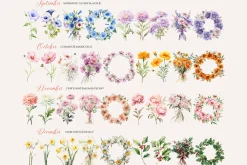 Birth Month Flower Clipart Creator