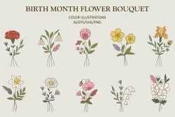Birth month flower collection