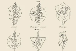 Birth Month Flower Line Bouquets