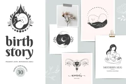 Birth story - collection of logos