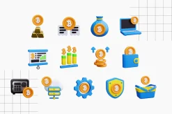 Bitcoin 3D Icons