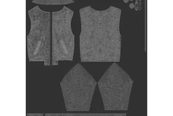 Black Men's Bomber Jacket 3D Model