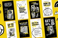 Black Scribble Fashion Instagram Set