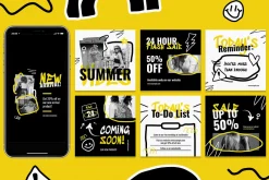 Black Scribble Fashion Instagram Set