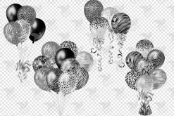 Black and Silver Safari Balloons