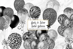 Black and Silver Safari Balloons