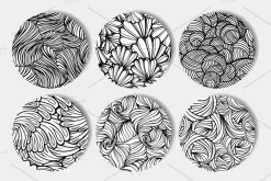 6 black and white abstract patterns