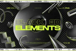 130 Black 3D Elements Pack Vol.1