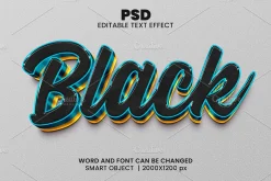 Black 3d Luxury Psd Text Effect