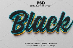 Black 3d Luxury Psd Text Effect