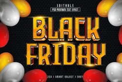 Black Friday 3D Text Effect Style