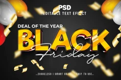 Black Friday 3D Text Effect Style