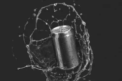 Black 330ml Can With Splash 3D Model