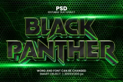 Black Panther 3d Text Effect Style