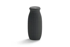Black Plastic Yogurt Bottle 3D Model