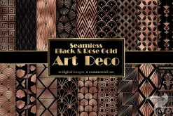 Black & Rose Gold Art Deco Patterns
