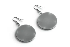 Black Round Earring Pair 3D Model