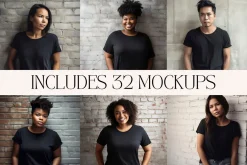 Black T-Shirt Mockup Bundle