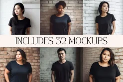 Black T-Shirt Mockup Bundle