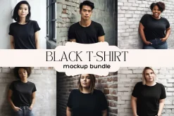 Black T-Shirt Mockup Bundle